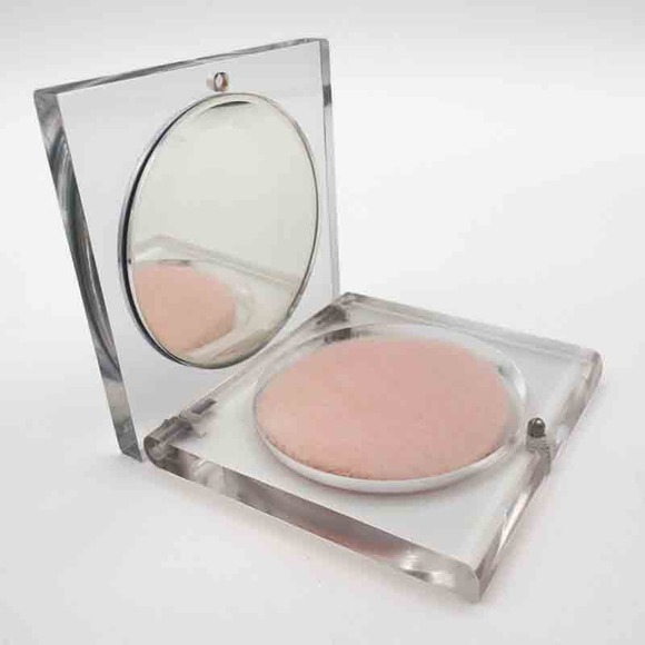 Elgin American Lucite Sterling Silver Compact w Repousse Doves Love Birds 1940s - Picture 6 of 13